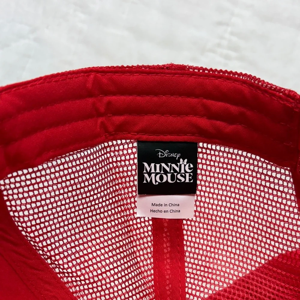 Disney‎ Minnie Mouse Kids Red LOVE Trucker Hat Snapback with 3D Back Bow